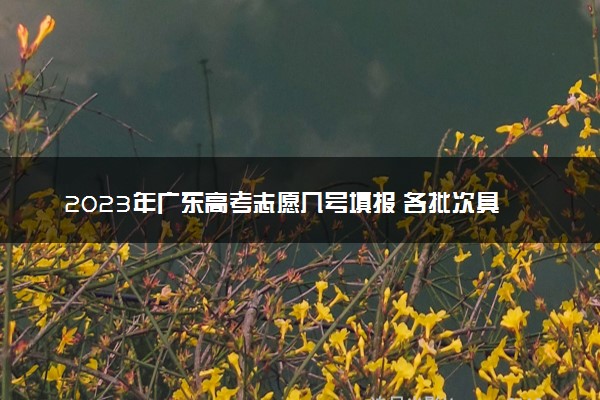 2023年广东高考志愿几号填报 各批次具体填报时间
