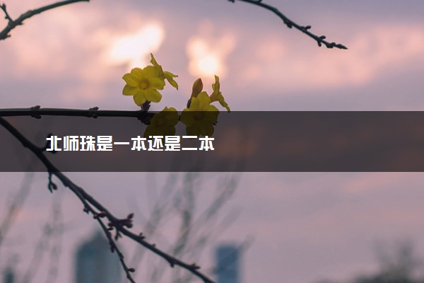 北师珠是一本还是二本