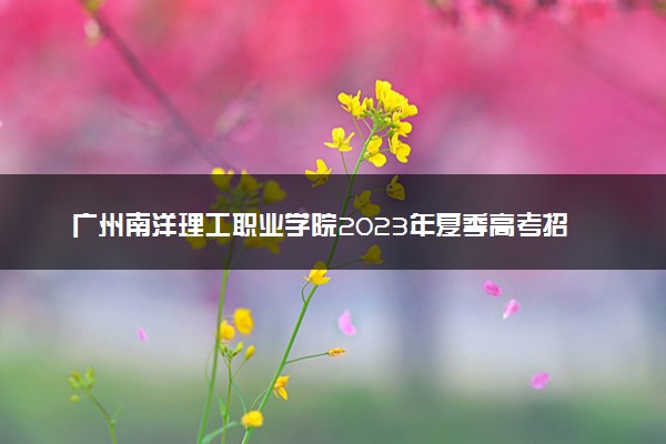 广州南洋理工职业学院2023年夏季高考招生章程