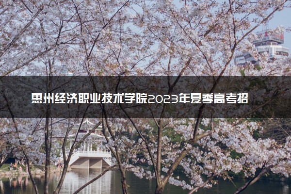 惠州经济职业技术学院2023年夏季高考招生章程