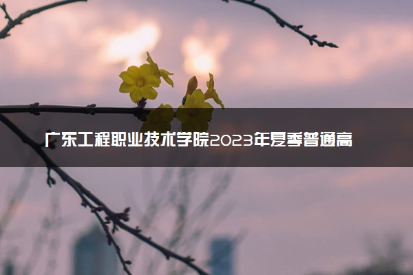 广东工程职业技术学院2023年夏季普通高考招生章程