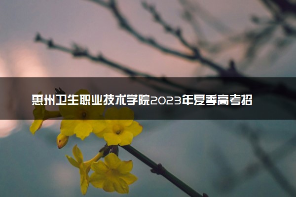 惠州卫生职业技术学院2023年夏季高考招生章程
