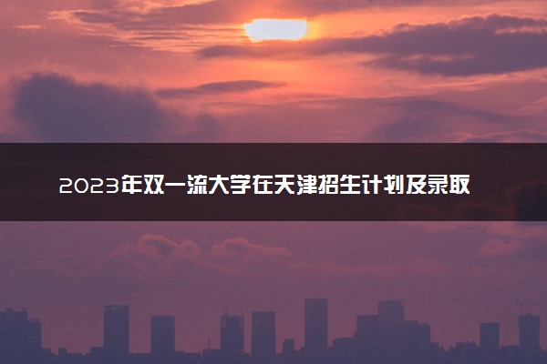 2023年双一流大学在天津招生计划及录取分数线