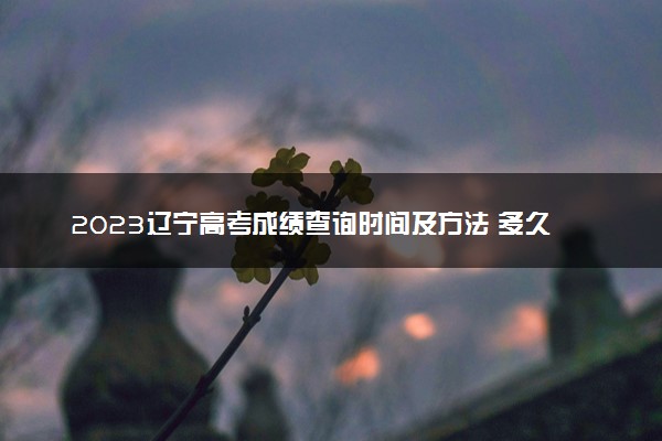 2023辽宁高考成绩查询时间及方法 多久能查到分数