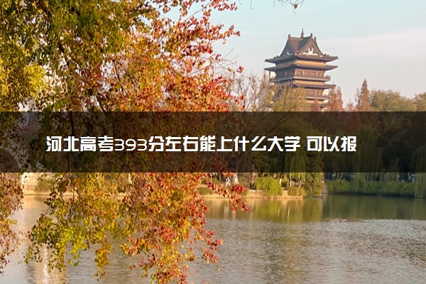 河北高考393分左右能上什么大学 可以报哪些公办院校(2023报考推荐)