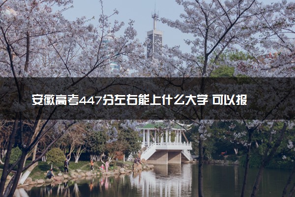 安徽高考447分左右能上什么大学 可以报哪些公办院校(2023报考推荐)