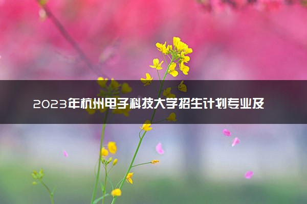 2023年杭州电子科技大学招生计划专业及各省录取分数线位次