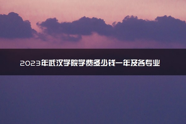 2023年武汉学院学费多少钱一年及各专业收费标准查询 大约需要多少费用