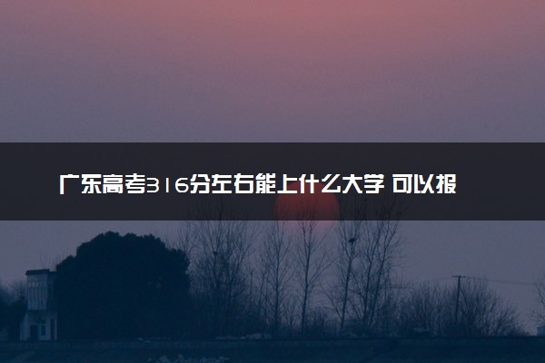 广东高考316分左右能上什么大学 可以报哪些公办院校(2023报考推荐)