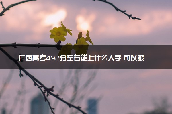 广西高考492分左右能上什么大学 可以报哪些公办院校(2023报考推荐)