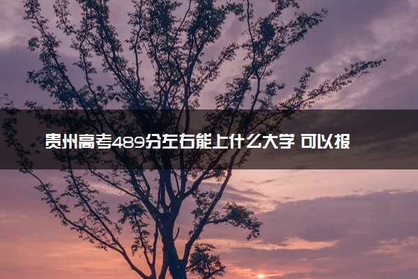 贵州高考489分左右能上什么大学 可以报哪些公办院校(2023报考推荐)