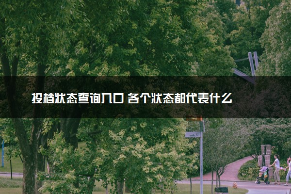 投档状态查询入口 各个状态都代表什么