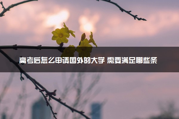 高考后怎么申请国外的大学 需要满足哪些条件