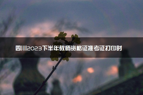 四川2023下半年教师资格证准考证打印时间及入口