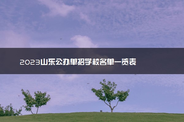 2023山东公办单招学校名单一览表