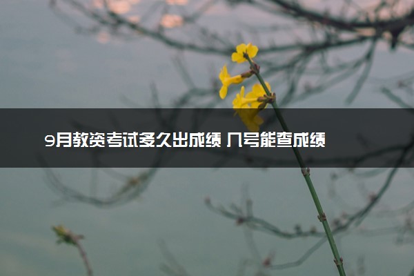 9月教资考试多久出成绩 几号能查成绩