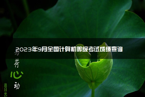 2023年9月全国计算机等级考试成绩查询时间 怎么查