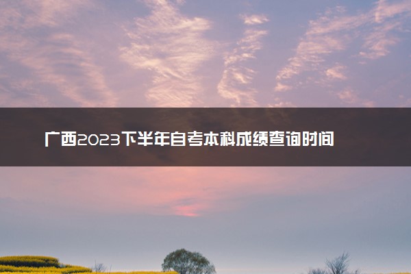 广西2023下半年自考本科成绩查询时间 几号查询