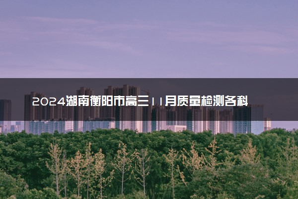 2024湖南衡阳市高三11月质量检测各科试题及答案汇总