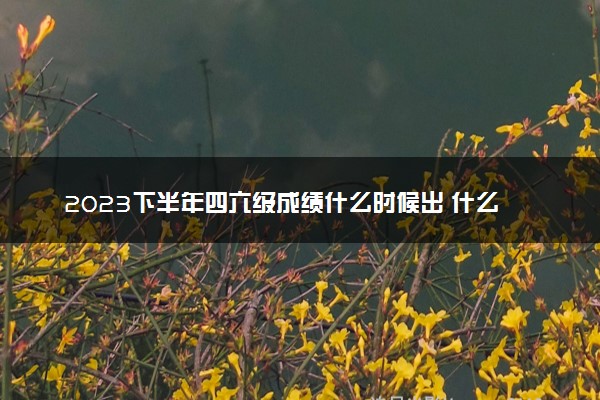 2023下半年四六级成绩什么时候出 什么时候公布成绩