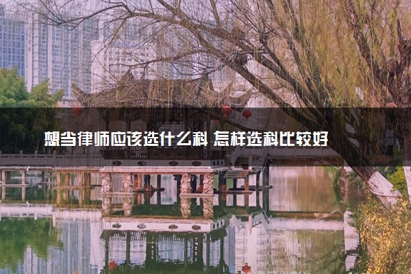 想当律师应该选什么科 怎样选科比较好