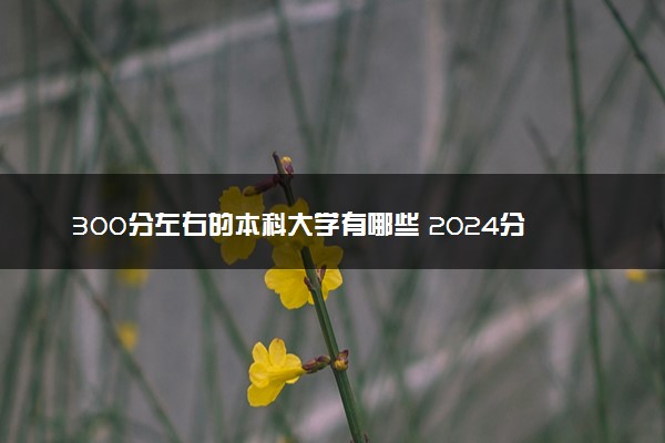 300分左右的本科大学有哪些 2024分数低值得报的院校