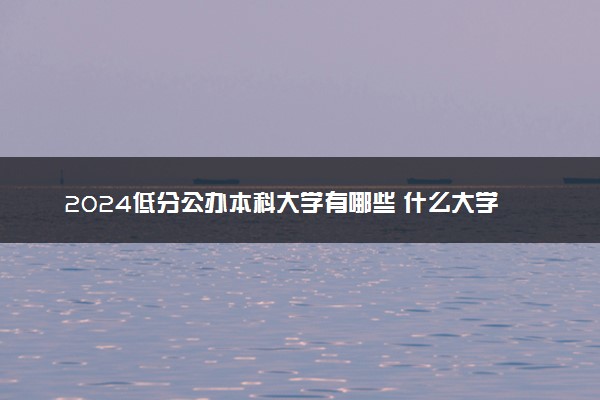 2024低分公办本科大学有哪些 什么大学值得报