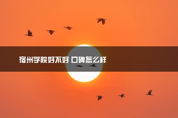 宿州学院好不好 口碑怎么样