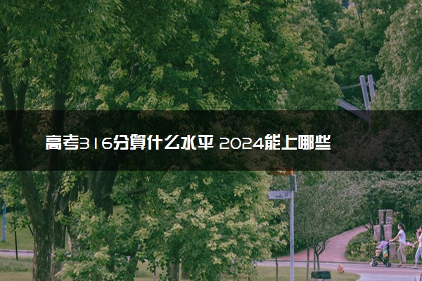 高考316分算什么水平 2024能上哪些大学