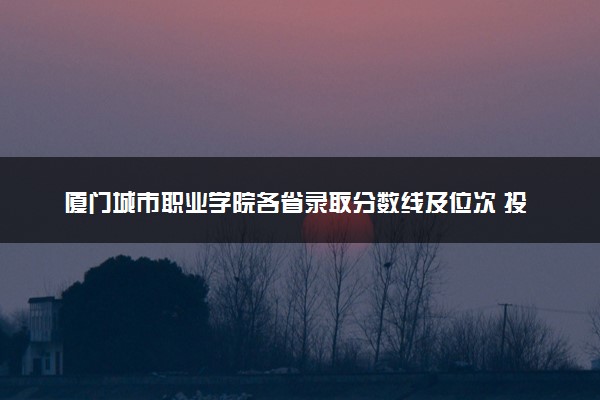 厦门城市职业学院各省录取分数线及位次 投档最低分是多少(2024年高考参考)