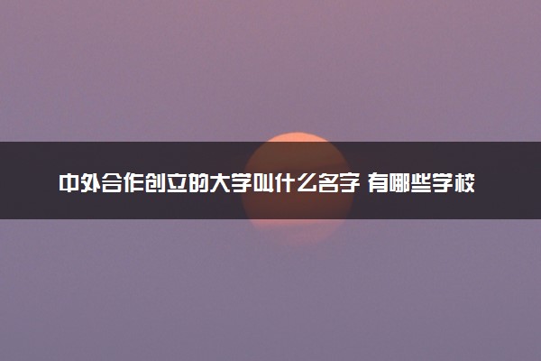 中外合作创立的大学叫什么名字 有哪些学校