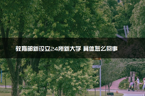 教育部新设立24所新大学 具体怎么回事