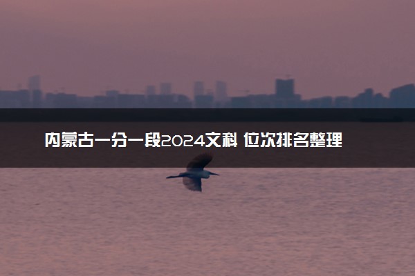 内蒙古一分一段2024文科 位次排名整理