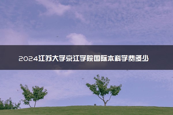 2024江苏大学京江学院国际本科学费多少钱一年