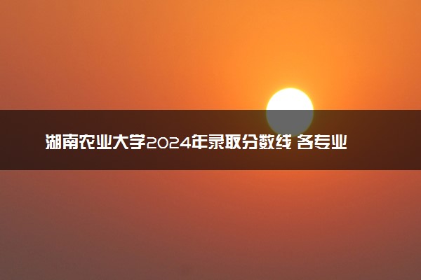 湖南农业大学2024年录取分数线 各专业录取最低分及位次