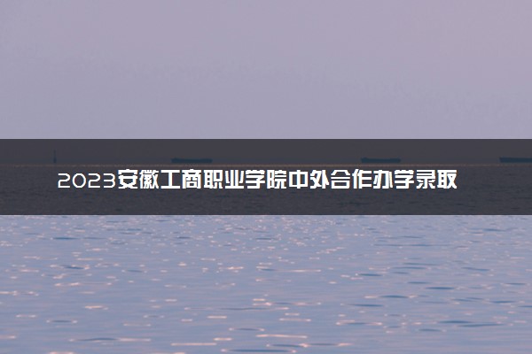 2023安徽工商职业学院中外合作办学录取分数线 最低多少分能上