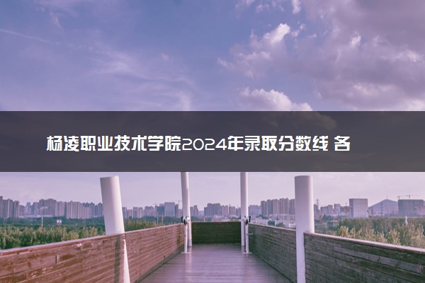 杨凌职业技术学院2024年录取分数线 各专业录取最低分及位次