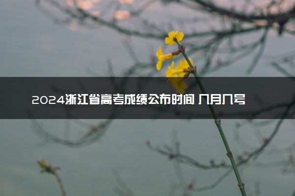 2024浙江省高考成绩公布时间 几月几号查分