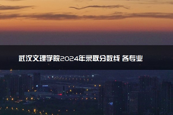 武汉文理学院2024年录取分数线 各专业录取最低分及位次