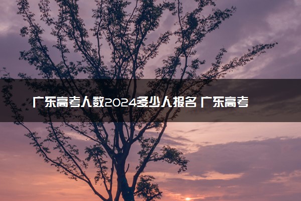 广东高考人数2024多少人报名 广东高考报名人数预测