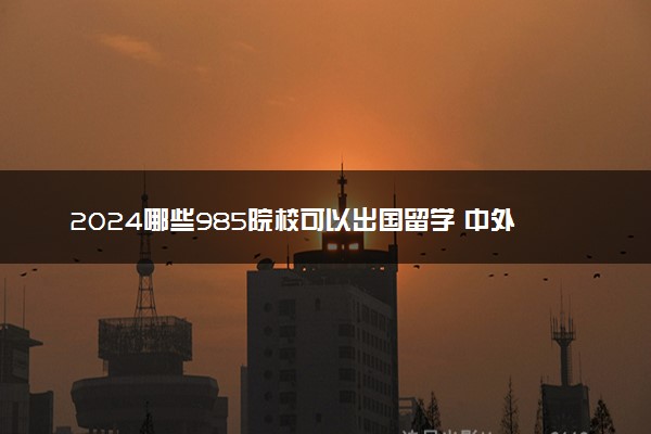 2024哪些985院校可以出国留学 中外合作办学高校有哪些