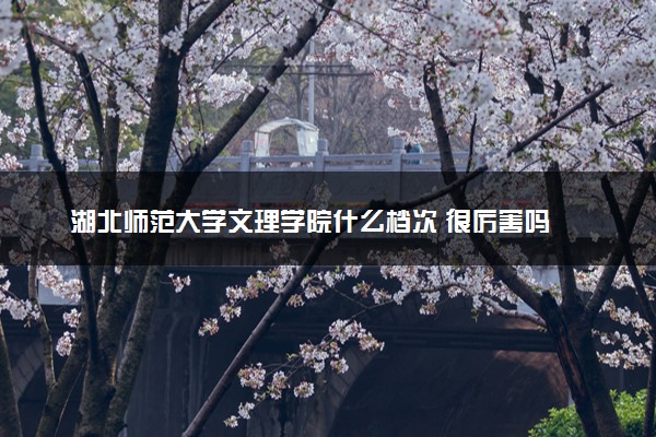 湖北师范大学文理学院什么档次 很厉害吗