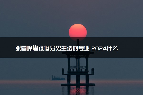 张雪峰建议低分男生选的专业 2024什么专业就业率高