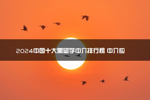 2024中国十大黑留学中介排行榜 中介应该怎么找