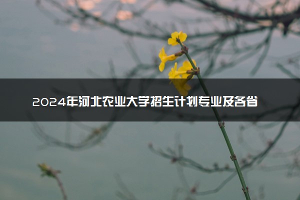 2024年河北农业大学招生计划专业及各省录取分数线位次