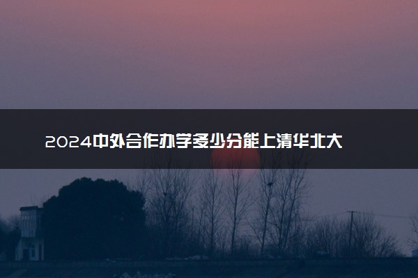 2024中外合作办学多少分能上清华北大 重点大学分数线汇总