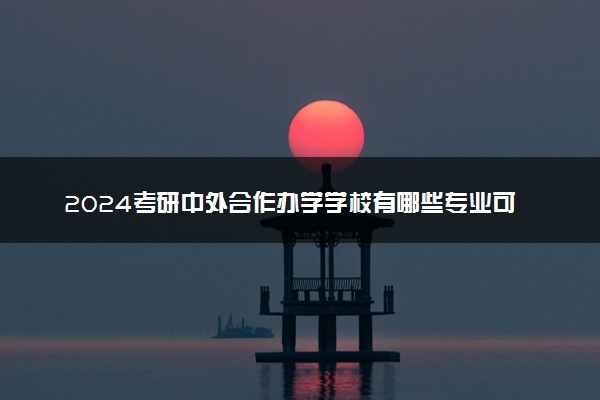 2024考研中外合作办学学校有哪些专业可以报