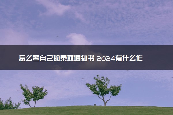 怎么查自己的录取通知书 2024有什么作用