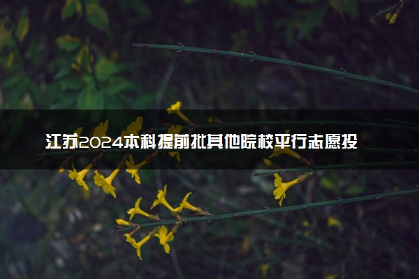 江苏2024本科提前批其他院校平行志愿投档线公布