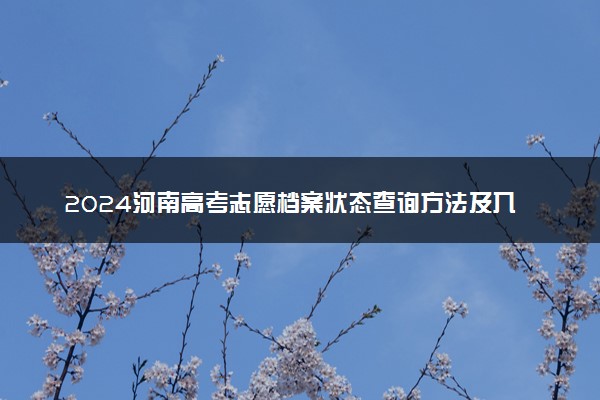 2024河南高考志愿档案状态查询方法及入口 在哪查看